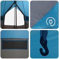 Tipi Tent met dak Blauw 250 x 250 cm Polyester en staal 8