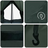 Tipi Tent met dak Legergroen 250 x 250 cm Polyester en staal 8