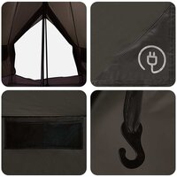 Tipi Tent met dak Bruin Grijs 250 x 250 cm Polyester en staal 8