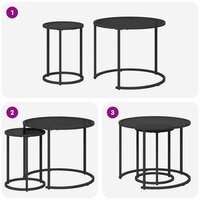 Salontafelset2 pcs 55 x 55 x 45 cm staal 11