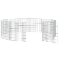 Dierenverblijf 12 panelen 54x60 cm gegalvaniseerd ijzer 5