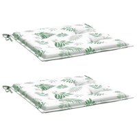 Stoelkussens 2 st bladpatroon 50x50x4 cm stof 3