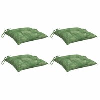 Stoelkussens 4 st bladpatroon 50x50x7 cm stof 3