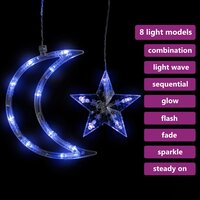 Lichtslinger ster en maan afstandsbediening 138 LED&amp;apos;s blauw 4