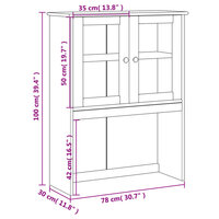 Opzetkast VIGO 78x30x100 cm massief grenenhout wit 9