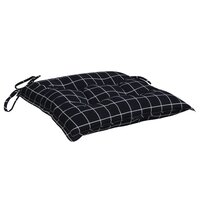 Stoelkussens 2 st ruitpatroon 40x40x7 cm stof zwart 5