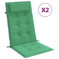 Stoelkussens 2 st hoge rug oxford stof groen 2