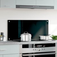 Spatscherm keuken 90x40 cm gehard glas zwart 3