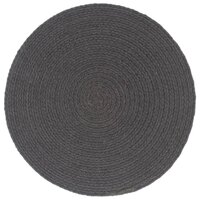 Placemats 4 st rond 38 cm katoen effen donkergrijs  2