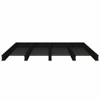 Palletbed massief grenenhout zwart 140x190 cm 5