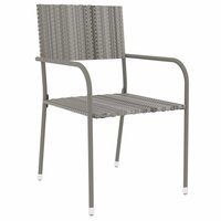 3-delige Tuinset poly rattan grijs 3