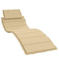 Ligbedkussen 186x58x4 cm stof gem&ecirc;leerd beige 2