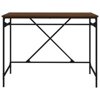 Bureau 100x50x75 cm bewerkt hout en ijzer bruin eikenkleur 5