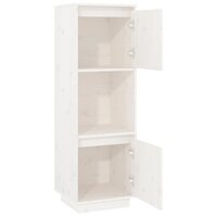 Hoge kast 38x35x117 cm massief grenenhout wit 4