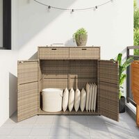 Tuinkast 105x55x113 cm poly rattan beige 3