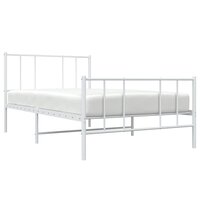 Bedframe met hoofd- en voeteneinde metaal wit 75x190 cm 5