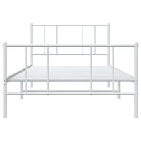 Bedframe met hoofd- en voeteneinde metaal wit 75x190 cm 6