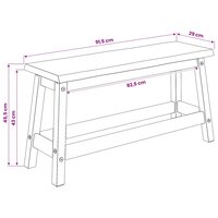 Eetbank EKAI Wit 91,5 x 29 x 45,5 cm Massief grenenhout 8