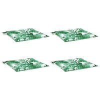 Stoelkussens 4 st bladpatroon 40x40x4 cm stof 3