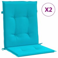 Stoelkussens 2 st lage rug stof turquoise 2