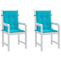 Stoelkussens 2 st lage rug stof turquoise 3