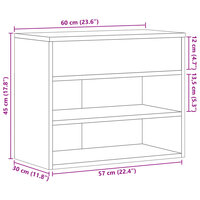Schoenenbank 60x30x45 cm bewerkt hout grijs sonoma eikenkleurig 11