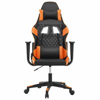 Massage gamestoel kunstleer zwart en oranje 3