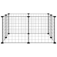 Vrijloophok met 8 panelen, zwart, 70x70x35 cm, staal 3