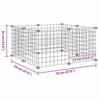 Vrijloophok met 8 panelen, zwart, 70x70x35 cm, staal 7