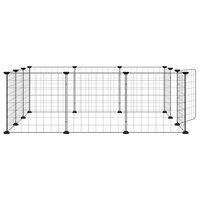Vrijloophok met 12 panelen en deur, zwart 105x105x35 cm staal 5