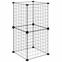Vrijloophok met 8 panelen 35x35 cm staal zwart 6