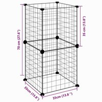 Vrijloophok met 8 panelen 35x35 cm staal zwart 8
