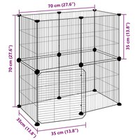Vrijloophok met deur 12 panelen 35x35 cm staal zwart 9