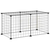 Vrijloophok met 8 panelen 35x35 cm staal zwart 2