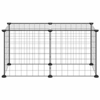 Vrijloophok met 8 panelen 35x35 cm staal zwart 3