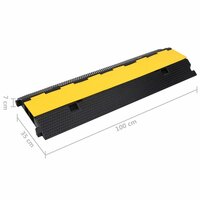 Kabelbeschermers drempel met 2 tunnels 2 st 100 cm rubber 8