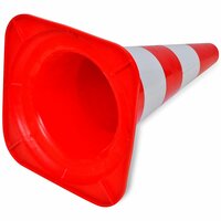 Verkeerskegel reflecterend 50 cm rood en wit 10 st 5