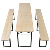Opklapbare biertafel met 2 banken 220 cm vurenhout 3