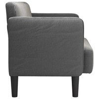 Loveseat bank 109 cm corduroy stof donkergrijs 4