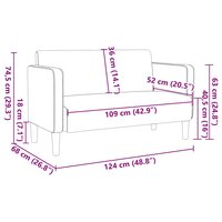 Loveseat bank 109 cm corduroy stof donkergrijs 8