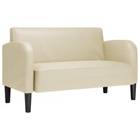 Loveseat bank 110 cm kunstleer cr&amp;egrave;mekleurig 2