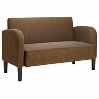 Loveseat bank 110 cm kunstleer bruin 2