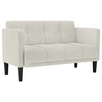 Loveseat bank cr&amp;egrave;me 111 cm fluweel 2