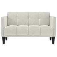 Loveseat bank cr&amp;egrave;me 111 cm fluweel 3