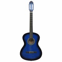Gitaar klassiek beginner met tas 4/4 39&amp;quot; blauw 3
