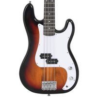 Basgitaar voor beginners elektrisch met tas 4/4 46&amp;quot; bruin wit 6