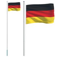 Vlag met vlaggenmast Duitsland 6,08 m aluminium 2