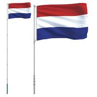 Vlag met vlaggenmast Nederland 5,5 m aluminium 2