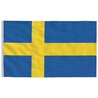 Vlag met vlaggenmast Zweden 5,5 m aluminium 4
