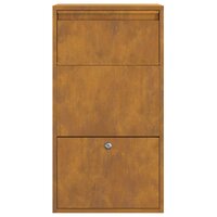Pakketbrievenbus met slot Roestig 44 x 22 x 82 cm Cortenstaal 6